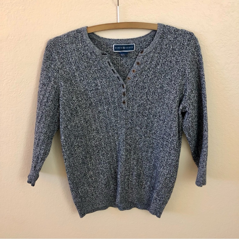 Karen Scott Grey Work Sweater